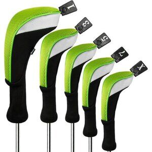 5pcs/Set Golf 460cc Driver Wood Head Covers with Long Neck and Interchangeable